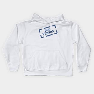 Dog Person Stamp blue on white Kids Hoodie